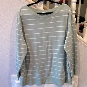 Pastel green XXL striped sweater